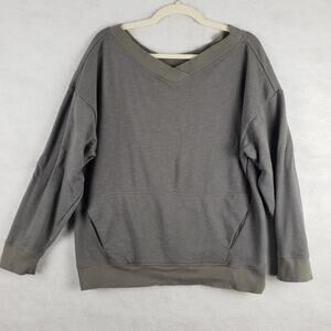 Fabletics Gray V-Neck Sweatshirt